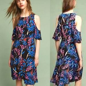 Maeve Elia Cold Shoulder Tropical Print Dress 💙 Size 2